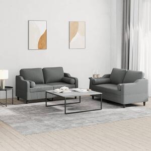 Maison Exclusive – 2-dielna sedacia súprava s vankúšmi, tmavosivá látka