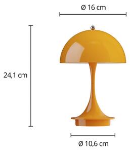 Louis Poulsen Panthella PORTABLE 160 V3, nepriehľadná oranžová, Žltá / oranžová, Obývacia izba / jedáleň, Plast, Dizajn, Stojacie svietidlo