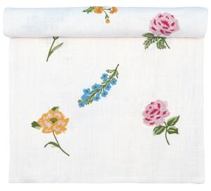 Vyšívaný behúň na stôl Estrid White 45 × 140 cm