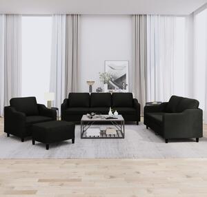 Maison Exclusive – 4-dielna sedacia súprava s vankúšmi, čierna látka
