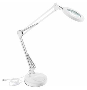 Extol - LED Stmievateľná stolná lampa s lupou LED/8W/5V 2900/4500/7500K biela