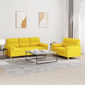 Maison Exclusive – 2-dielna sedacia súprava s vankúšmi, svetložltá látka
