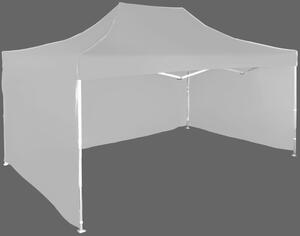Rýchlorozkladací nožnicový stan 3x4,5m – hliníkový, 3 bočné plachty, Sivá / antracitová
