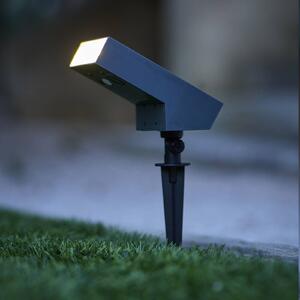 Lumisky LED solárny zemný reflektor Soltek, antracitová farba, dĺžka 13 cm, Čierna, Hliník, Moderný, Vonkajše bodové svietidlo / bodateľné do zeme
