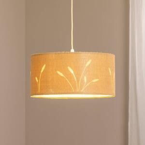 Závesné svetlo Boho Auris, béžová farba, Ø 40 cm, textil, Obývacia izba / jedáleň, Textil / látka / hodváb, Závesné svietidlo