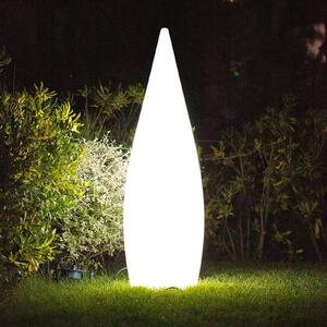 Lumisky Terásová lampa Classy, biela, výška 120 cm, plast, Biela / opálová, Plast