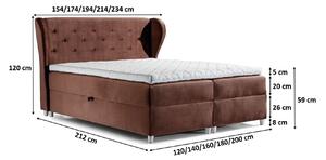 Boxspringová posteľ 200x200 PADMA - béžová + topper ZDARMA