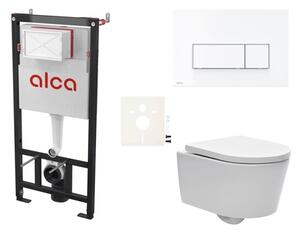 Cenovo zvýhodnený závesný WC set Alca do ľahkých stien / predstenová montáž + WC SAT Brevis SIKOASW7