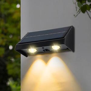 Lumisky Solárne nástenné svetlo s LED osvetlením Kyla, čierna, šírka 11 cm, sada 4 ks, Čierna, Plast, Moderný, Nástenné svietidlo