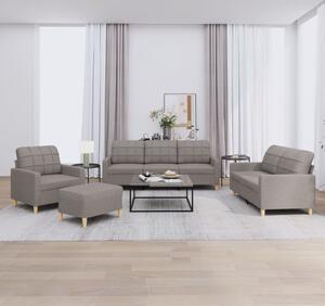 Maison Exclusive – 4-dielna sedacia súprava s vankúšmi, látka v odtieni taupe