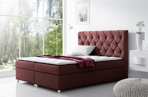 Čalúnená posteľ s úložným priestorom Vivien vínová 120 + topper zdarma