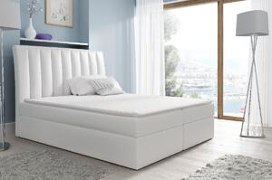 Kontinentálna posteľ Kaspis biela eko koža 120 + topper zdarma