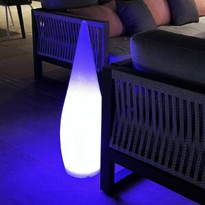 Lumisky Solárna LED terasa lampa Classy, biela, výška 80 cm, RGBW, Biela / opálová, Plast