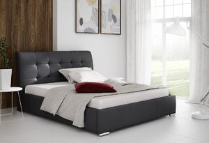 Moderná manželská posteľ Evelyn s úložným priestorom čierna eko koža 160 x 200