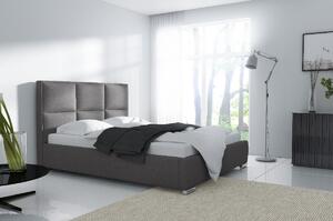 Dizajnová posteľ Venezia s vysokým čelom a úložným priestorom šedá 160 x 200