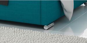 Dizajnová posteľ Venezia s vysokým čelom a úložným priestorom tyrkysová 200 x 200