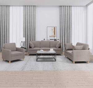 Maison Exclusive – 3-dielna sedacia súprava s vankúšmi, látka v odtieni taupe