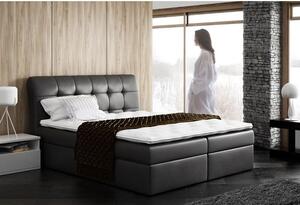 Čalúnená jednolôžková posteľ SARA čierna Eko koža 120 + topper zdarma