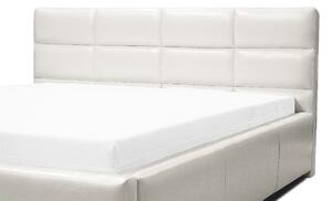 Elegantná posteľ Garret s úložným priertorom biela eko koža 200 x 200