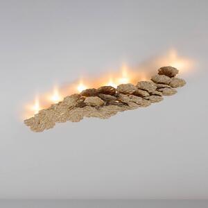 Paul Neuhaus Stropné svietidlo Virella, farba starého mosadzu, dĺžka 110 cm, kov, Hnedá / staromosadz, Obývacia izba / jedáleň, Hliník