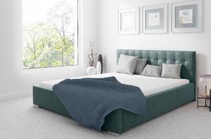 Čalúnená posteľ Soffio s úložným priestorom modrá 200 x 200