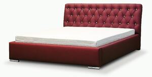 Dizajnová posteľ Adelaide s vysokým čelom a úložným priestorom svetlo šedá 180 x 200