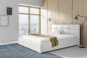 Elegantná posteľ Garret s úložným priertorom biela eko koža 180 x 200