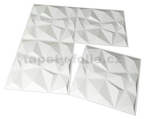 Obkladové panely 3D PVC 100094, cena za kus, rozmer 500 x 500 mm, Diamond krémový, IMPOL TRADE