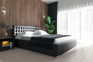 Dizajnová posteľ Natal s úložným priestorom čierna eko koža 160 x 200
