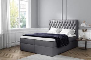 Elegantná čalúnená posteľ Mandy s úložným priestororm tmavo šedá 160 x 200 + topper zdarma