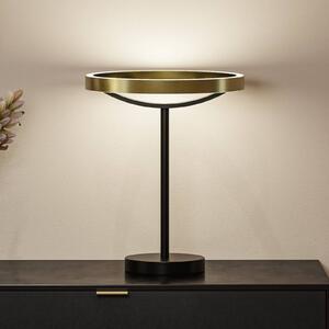 Paulmann Stolová LED lampa Melira s osvetlením, čierna/zlatá, výška 37 cm, Čierna, Obývacia izba / jedáleň, kov, Moderný