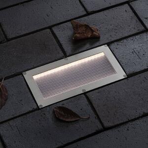 Paulmann LED solárne podlahové svietidlo Sorea, železo, dĺžka 20 cm, 3000 K, Hliník / sivá / zinok, Nehrdzavejúca oceľ, Zapustené podlahové svetlo
