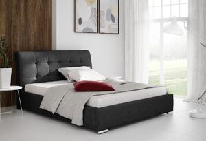 Moderná čalúnená posteľ Evelyn s úložným priestororm čierna 180 x 200