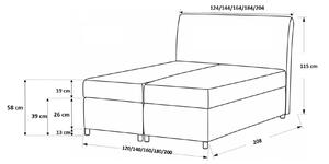 Dizajnová čalúnená posteľ Fiza s úložným priestororm žltá 200 x 200 + topper zdarma