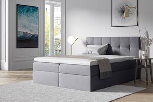 Štýlová manželská posteľ s úložným priestorom RECIVIO svetlo šedá 160 x 200
