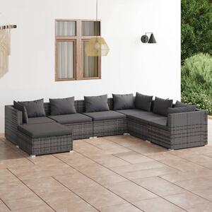 Maison Exclusive – 7-dielna záhradná súprava s vankúšmi Poly Rattan Grey