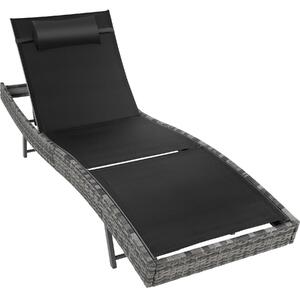 TecTake GmbH ratanové lehátko moana - šedo strakaté