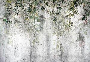 Vliesové fototapety 14511V8, rozmer 368 cm x 254 cm, betónová stena s popínavými rastlinami, IMPOL TRADE
