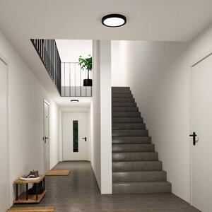 Paulmann Stropné LED svetlo Abia 2, Ø 30 cm, čierne,, Čierna, Obývacia izba / jedáleň, Plast, Moderný, Závesné svietidlo