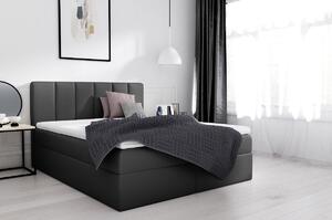 Elegantná manželská posteľ Sven s úložným priestorom čierna eko koža 180 x 200