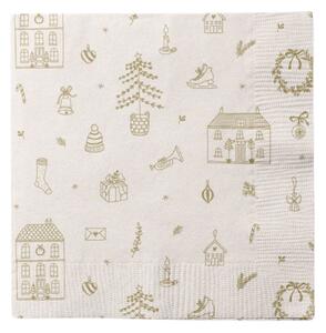 Papierové servítky Christmas JOY White – 20 ks