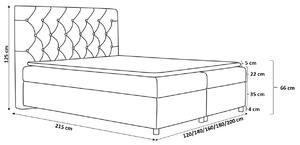 Elegantná čalúnená posteľ Maximo 200x200, šedá + TOPPER