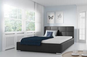 Jednoduchá posteľ Marion 160x200, čierna eko koža