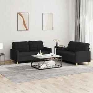 Maison Exclusive – 2-dielna sedacia súprava s vankúšmi, čierna látka