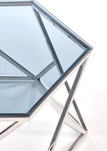 Konferenčný stolík CRISTINA 80x70 cm - dymové sklo / strieborná
