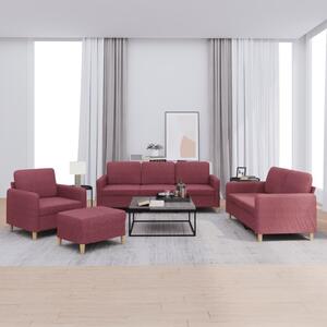 Maison Exclusive – 4-dielna sedacia súprava s vankúšmi, vínovočervená látka
