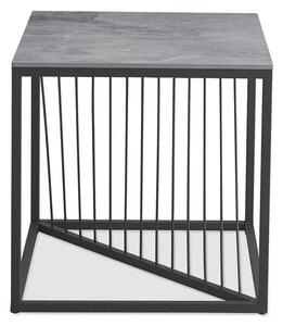Konferenčný stolík INFINITY 2 - sivý mramor / čierna - 55x55 cm