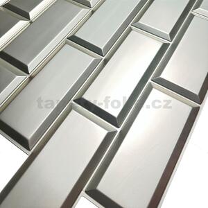 Obkladové panely 3D PVC TP10028322, cena za kus, rozmer 966 x 484 mm, obklad strieborný, GRACE