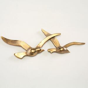 DekorStyle Nástenná dekorácia lietajúce vtáky zlatá