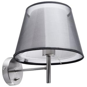 Nástenná lampa sivá kov polyester látkové tienidlo moderný glamour štýl osvetlenie obývačka spálňa
